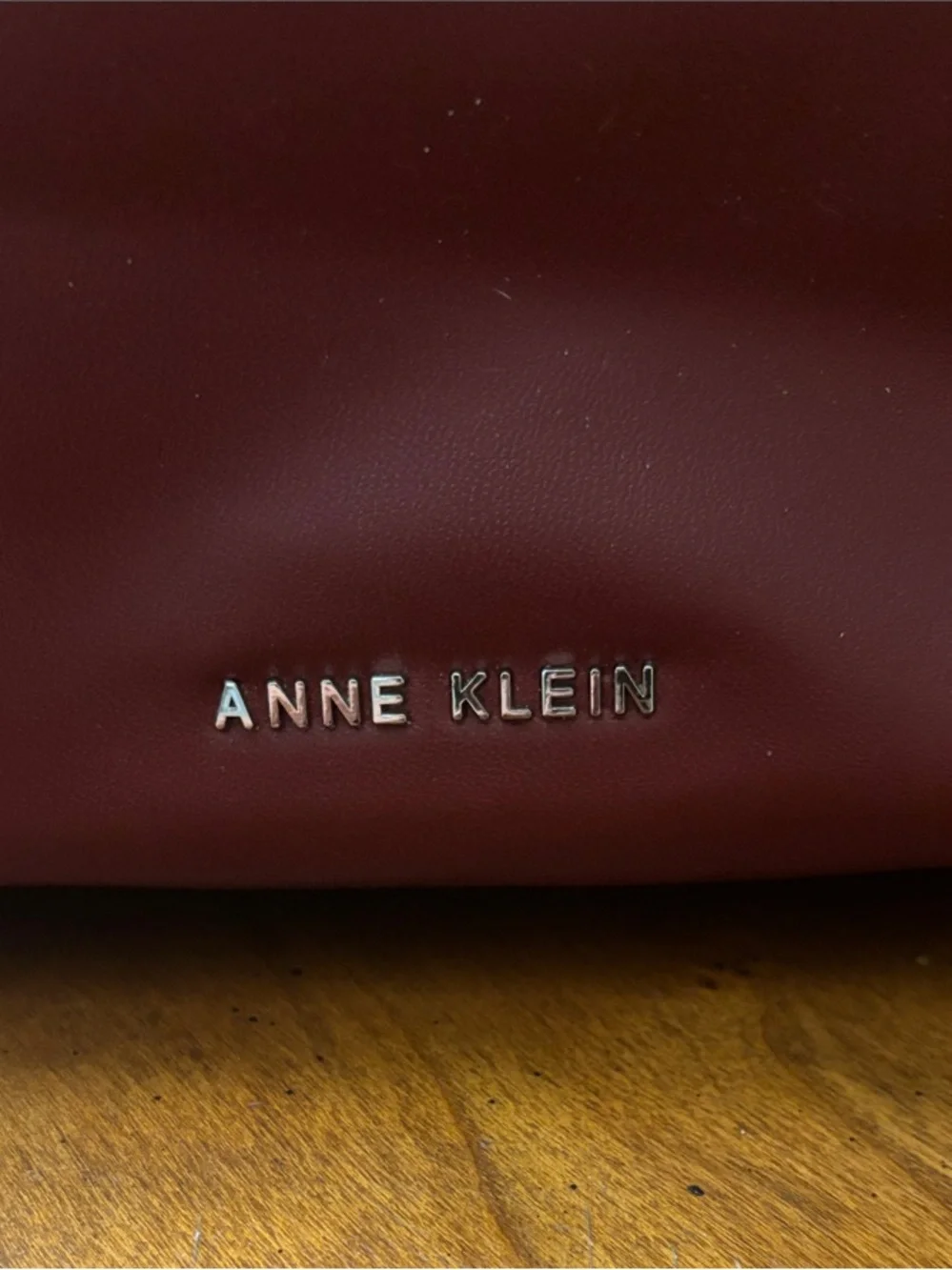Anne Klein Deep Burgundy Shoulder Bag with Zippered Interior Pocket